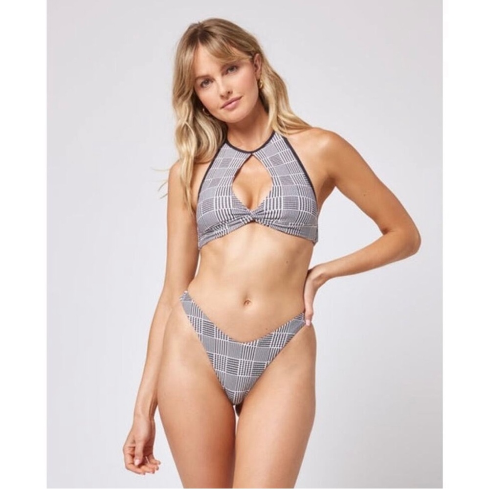L*Space Bikini Top & Botton Best I Ever Plaid Ellie Jessye Glenn Houndstooth M L